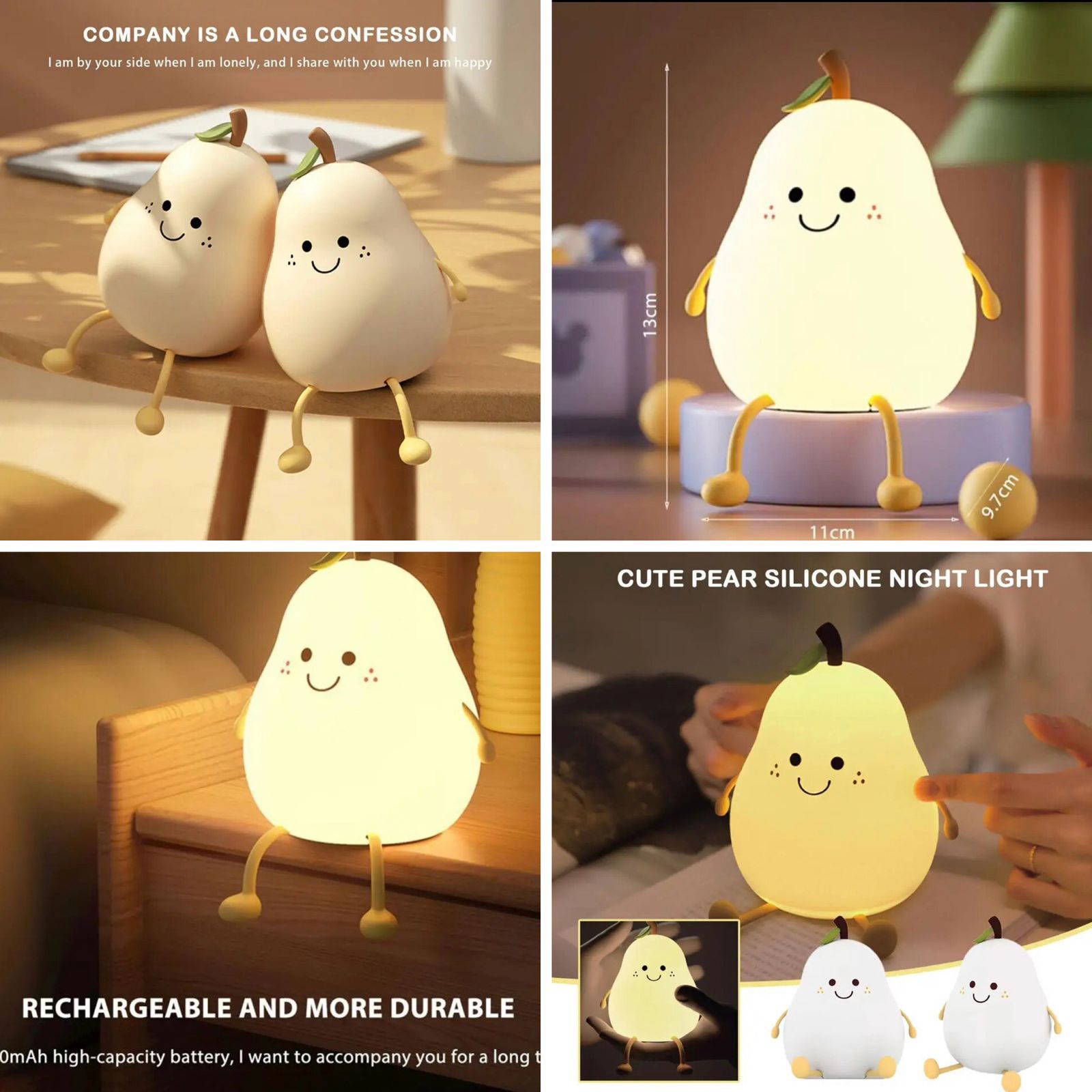 Pear-shaped night light baby Touch Lamp Dimmable
